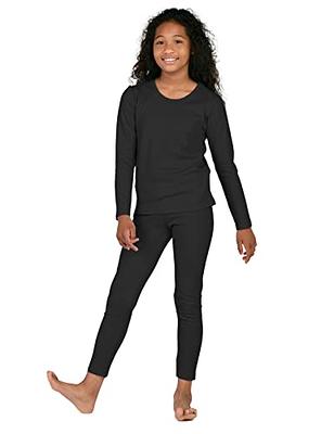 LAPASA Girl Thermal Underwear Set 100% Cotton Soft Long Johns Base Layer  Kids Top Long Sleeves & Bottom Winter G09 4-5 Years Black - Yahoo Shopping