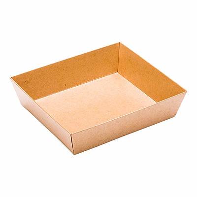 Cafe Vision 41 oz Rectangle Kraft Paper Large Bio Lunch Box - Two Windows -  5 1/4 x 6 x 2 1/2 - 200 count box