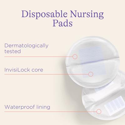 Bamboobies Disposable Nursing Pads for Breastfeeding & Sensitive Skin,  Super-Absorbent Milk Proof Pads, Perfect Baby Shower Gifts, 120 Count