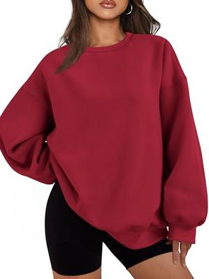 Womens Winter Fleece Tunic Tops to Wear with Leggings Sweaters for Women  Crewneck Loose Jumpers Plush Solid Pullover 