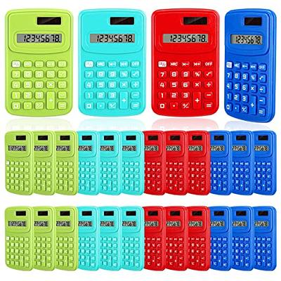 24 Pieces Basic Calculators for Students Small Calculators Pocket Size Mini  Calculators Dual Powered Handheld Calculator 8 Digit Display Desktop