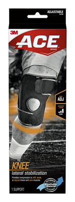 ACE Brand Hinged Knee Brace, Black – One Size Fits Most