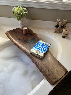 Wooden Bath Caddy - White Bath Shelf Accessories Live Edge Table Tray Bathroom  Decor Bathtub Caddy Gift For Her - Yahoo Shopping