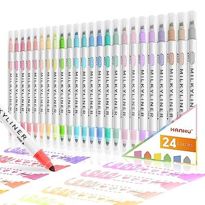 HANKU Pastel Highlighters Set, 24 Unique Retro Colors