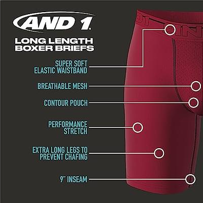 AND1 Men's Underwear - 12 Pack Long Leg Performance Compression Boxer Briefs  (S-3XL), Size Medium, BlackRedNavy - Yahoo Shopping