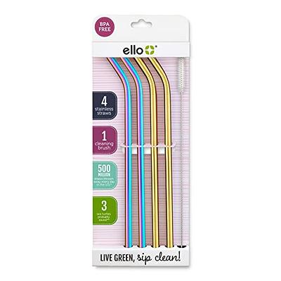 Ello 16-Piece Reusable Straw Set with Cleaning Brush