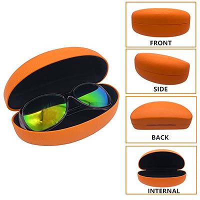 Hard Shell Eyeglass Case Clamshell Fits Large Frame Glasses Sunglasses for  Women Men 