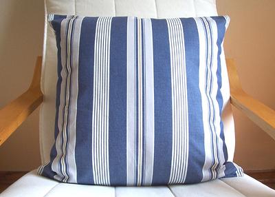 Two Decorative Pillows Soft Blue Pillow Cover Striped Pillow Cover