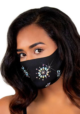 Rhinestone Mask Black