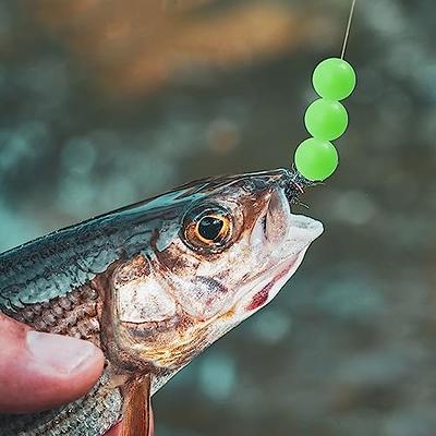 HINZIC 200Pcs 8mm Glow in The Dark Fishing Beads Saltwater Green
