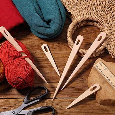  Weaving Needles Big Eye Wood Needle for Hand Loom
