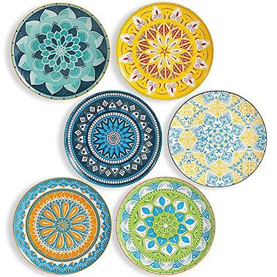 Miicol Durable Porcelain 6-Piece Dessert Plate Set, Elegant White Serving  Plates (6-inch dessert plates)