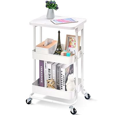 Costway 3-tier Metal Utility Cart 400 Lbs Storage Service Trolley Tool  Storage Gray : Target