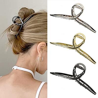 Big Metal Hair Claw Clips Large Butterfly Hair Clips for Women 5.1 Large Metal  Clip Larger Size Hair Clip for Girls Hair Accessories for Long Thick Hair 3  Pcs (Silver,Gold,Black) - Yahoo