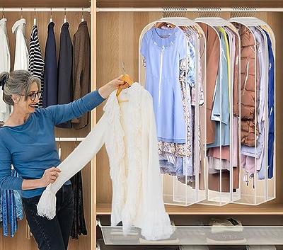 Garment Bags for Hanging Clothes Storage with 4 Gussetes Clear