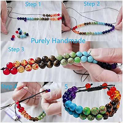 Natural Stone Elastic Rope Beaded Bracelet Men's Adjustable - Temu