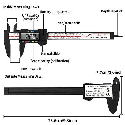 REXBETI Digital Caliper 6 Inch Measuring Tool Stainless Steel  Inch/MM/Fractions, Electronic Vernier Calipers Gauge for Woodworking  Jewelry, Polished Silver - Yahoo Shopping