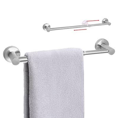 Adjustable 16 to 27.6 Inch Single Bath Towel Bar, ZUEXT Chrome Finished  Stainless Steel Towel Holder Hanger, Wall Mount Expandable Hand Towel Rod  for