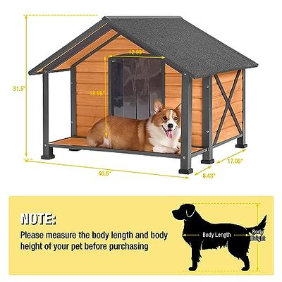 Aivituvin Large Waterproof Insulated Dog House: Liner Inside, Brown