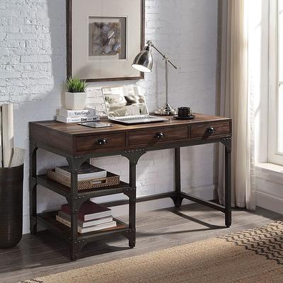 FUFU&GAGA Modern/Contemporary Writing Desk with 2 Drawers, Dark