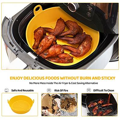 2-Pack Silicone Air Fryer Liner 7.5Inch Reusable Air Fryer Silicone Basket  Heat