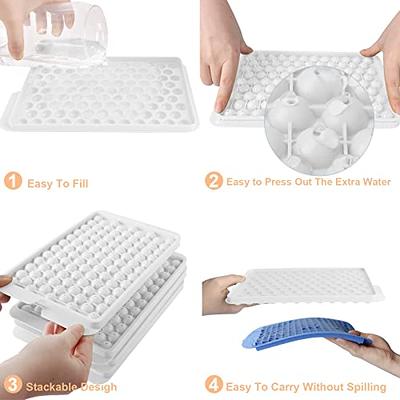 Set, Blue Ice Trays & Ice Bin & Ice Scoop, Mini Ice Cube Trays For Freezer  Tiny Ice Cube Tray With Lid And Bin, 104x4 PCS Crushed Ice Trays Easy Relea