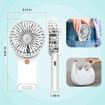 Gaiatop Mini Portable Fan, Powerful Handheld Fan, Cute Design 3 Speed  Personal Small Desk Fan with Base, Lightweight Makeup USB Rechargeable Fan  for