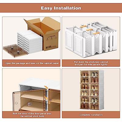 Easy Assembly Portable and Foldable Shoe Organizer Storage Box