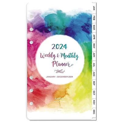 2024 Planner Refills - Planner Refills 2024 from Jan 2024 - Dec 2024, A5  Planner Inserts 2024, 5.5 x 8.5 inch, 7 Holes, 2024 Weekly & Monthly Planner  Refills, A5 Planner Refills - Watercolor Ink - Yahoo Shopping