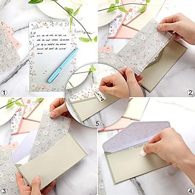 27 PCS Stationary Writing Paper with Envelopes Set Cute Vintage Floral  Letter Writing and Stationery Paper Envelopes（18 Sheets with 9 Envelopes）
