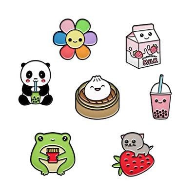 50 PCS Cute Pins for Backpacks Cartoon Enamel Pins, 50 Styles Cartoon Fruit  Pattern Kawaii Lapel Pins Aesthetic Button Pins for Backpacks for Girl