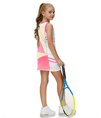  AOBUTE Gradient Golf Outfits for Girls Sleeveless Tennis Dress  with Shorts School Sports Activewear 6-7 Years : Clothing, Shoes & Jewelry