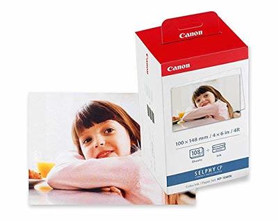 Canon SELPHY CP1500 Wireless Compact Photo Printer with AirPrint and Mopria  Device Printing, Black, With Canon KP108 Paper And Black hard case to fit  all together 