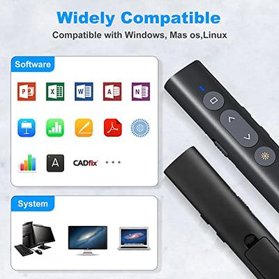 Presentation Clicker for Powerpoint, Wireless Presenter for Presentation,  Laser Pointer Presentation Remote, USB-A & USB-C/Type-C for