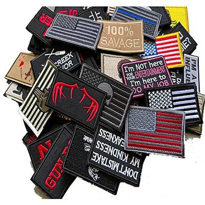 Butie 20 Pieces Random Funny Tactical Military Morale Patches Full Embroidery Patch Set for Caps,Bags,Backpacks,Clothes,Vest,Military Uniforms