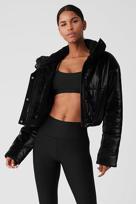 Alo Yoga®  Orion Cropped Puffer Jacket in Black, Size: Medium