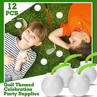 Sawysine 12 Set Golf Ball Cups with Straws and Lids, 10 oz Plastic Reusable  Golf Party Cups Bulk for Kids Birthday Theme Party Golf Party Supplies 