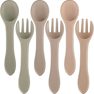 Simka Rose Silicone Baby Spoons Self Feeding 6 Months - First Stage Infant  Spoons for Babies 