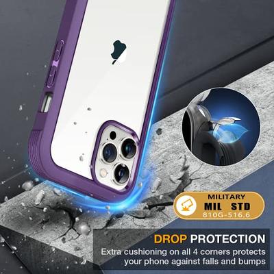  Miracase Glass Series for iPhone 14 Pro Max Case 6.7 Inch, 2023  Full-Body Clear Bumper Case with Built-in 9H Tempered Glass Screen Protector,  with Camera Lens Protector (Noble Purple) : Cell