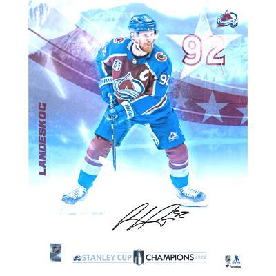 Cale Makar Colorado Avalanche Autographed 2022 Stanley Cup Champions 8 x 10 Raising Photograph