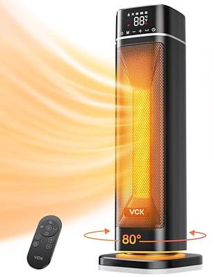 Space Heater, SANVINDER 1500W Portable Electric Heater for Bedroom, ECO  Thermostat 90° Oscillating, 24 hours timer, Fast Heating, with Remote