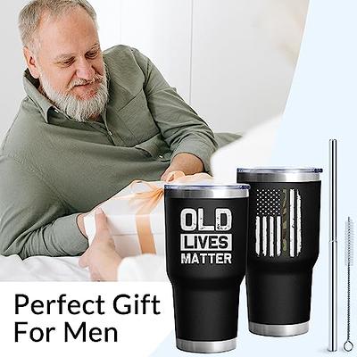 Funny Old Lives Matter Whiskey Glass Gift for Men Insulated Drinking Glass