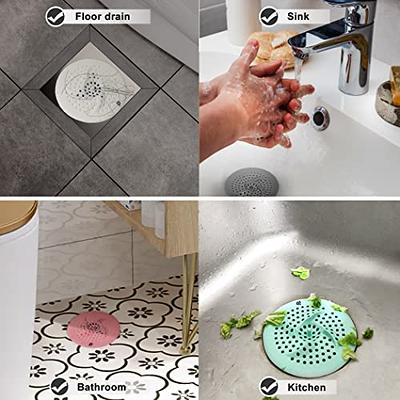 Hair Drain Catcher,Square Drain Cover for Shower Silicone Hair Stopper with Suction Cup,Easy to Install Suit for Bathroom,Bathtub,Kitchen 2 Pack