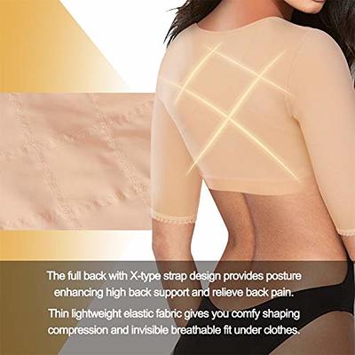 BRABIC Upper Arm Shaper Post Surgical Slimmer Compression Sleeves Posture  Corrector Tops Shapewear for Women