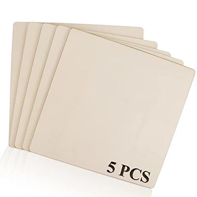 FSWCCK Unfinished Blank Square Wood Pieces, 5 Pack 6mm 1/4 x 12