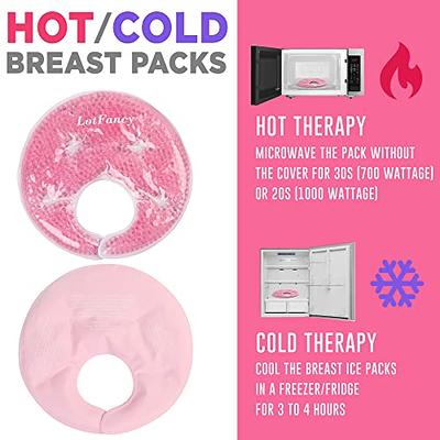 Hot Cold Gel Bead Breast Therapy Pack,Breast Ice Packs for  Breastfeeding,Relief for Breastfeeding,Nursing Pain,  Mastitis,Engorgement,Plugged Ducts