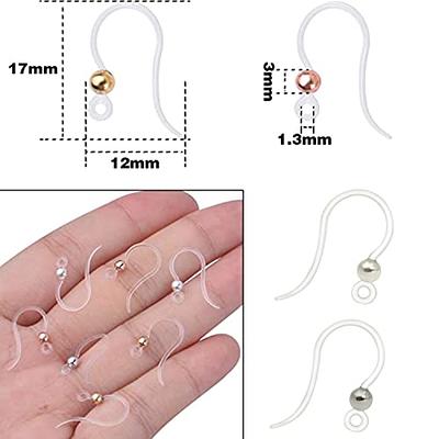 40pcs Clear Safety Non-Allergenic Plastic Earring Hooks Ear Wire