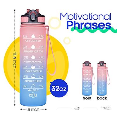 OLDLEY Water Bottles, 32 OZ (2 lids) Motivational Water Bottle with Time  Marker, Leak-Proof Tritan BPA-Free, Stay Hydrated During Workouts, Gym,  During Outdoor Activities Like Camping (Pink Blue) - Yahoo Shopping