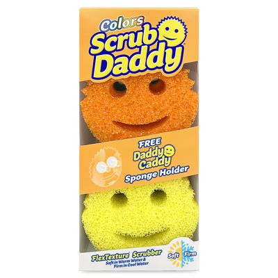  Scrub Family Functional Sponge Scrubber Set - Daddy Mommy Daily  Scrub Sponge, Smiley Happy Face, Firm in Cold and Soft in Warm, Scratch  Free, No Odor, 2 Animal Patterns (4ct) 