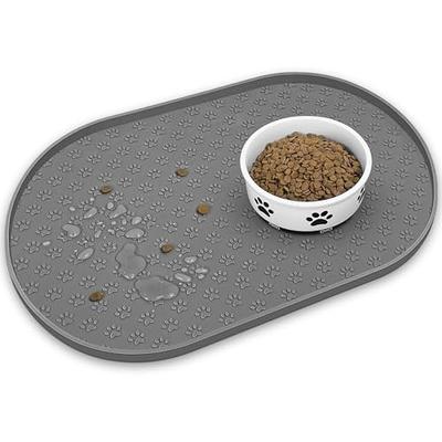 Gorilla Grip - Silicone Pet Feeding Mat - Dog Food Mat 18.5 x 11.5, Gray